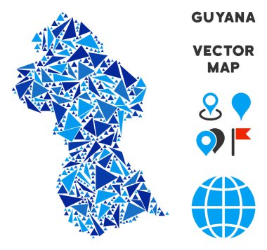 Mavi üçgen Guyana Haritası