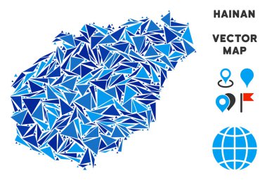 Mavi üçgen Hainan Adası Haritası