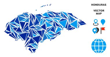 Mavi üçgen Honduras Haritası