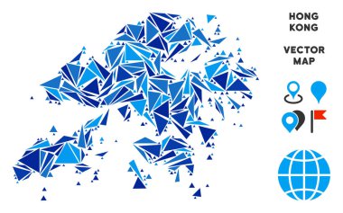 Mavi üçgen Hong Kong Map