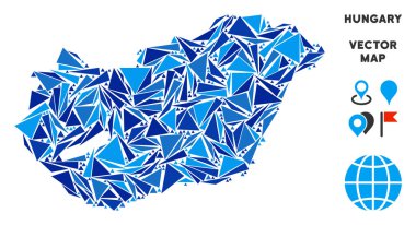 Mavi üçgen Macaristan Haritası