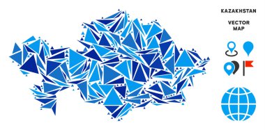 Mavi üçgen Kazakistan Haritası