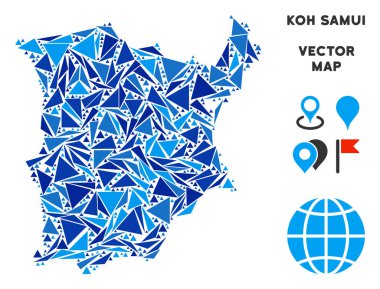 Mavi üçgen Koh Samui Haritası