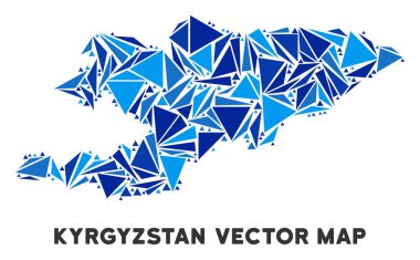 Mavi üçgen Kırgızistan Haritası