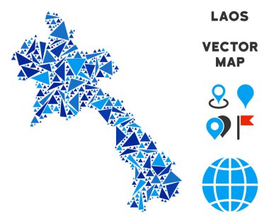 Mavi üçgen Laos Haritası
