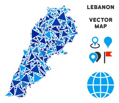 Mavi üçgen Lübnan harita