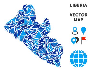 Mavi üçgen Liberya Haritası