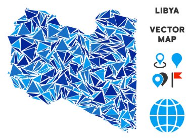 Mavi üçgen Libya Haritası