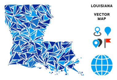 Mavi üçgen Louisiana Devlet harita