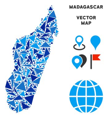 Mavi üçgen Madagaskar Adası Haritası