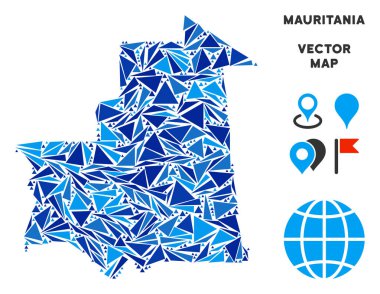 Mavi üçgen Moritanya Haritası
