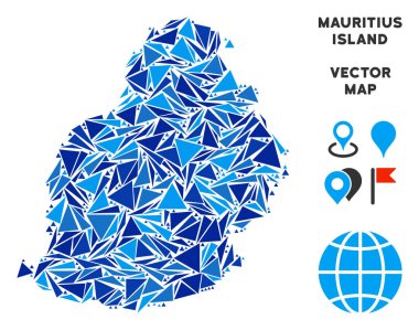 Mavi üçgen Mauritius Adası Haritası
