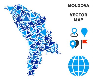 Mavi üçgen Moldova Haritası