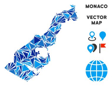 Mavi üçgen Monako Haritası