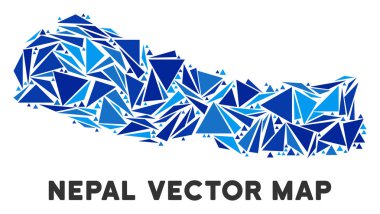 Mavi üçgen Nepal Haritası