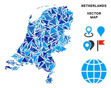 Mavi üçgen Hollanda Haritası