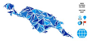 Mavi üçgen Yeni Gine Adası Haritası