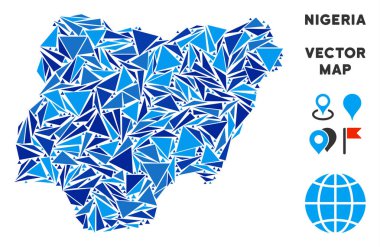 Mavi üçgen Nijerya Haritası