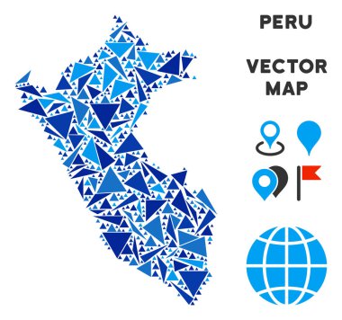 Mavi üçgen Peru Haritası