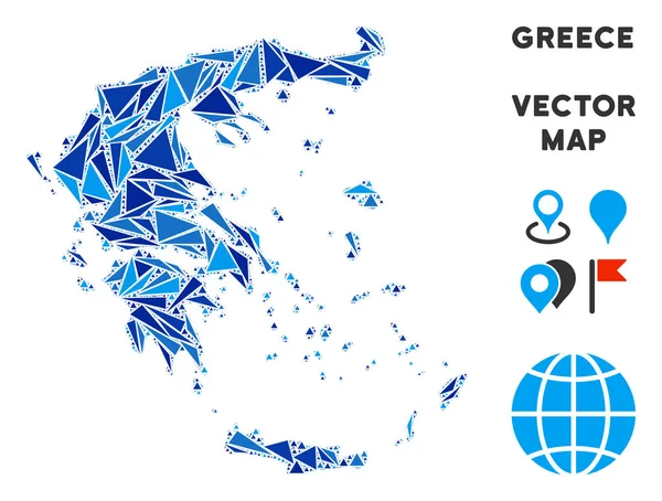 Mavi üçgen Yunanistan Haritası