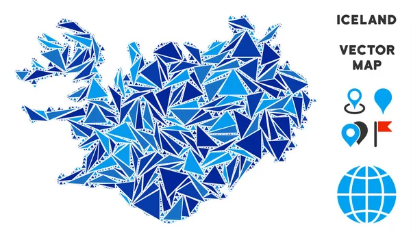Mavi üçgen İzlanda Haritası