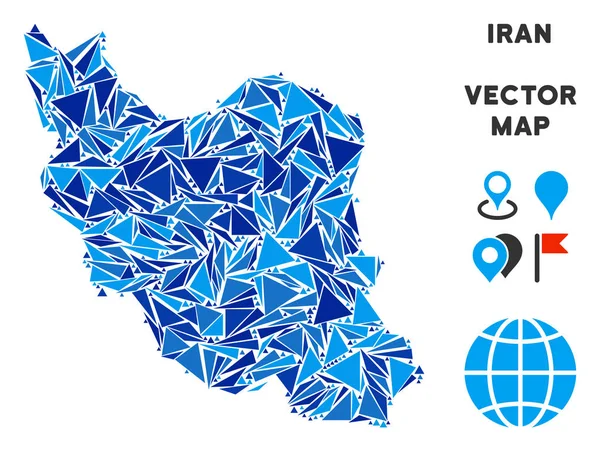 Mavi üçgen Iran Haritası
