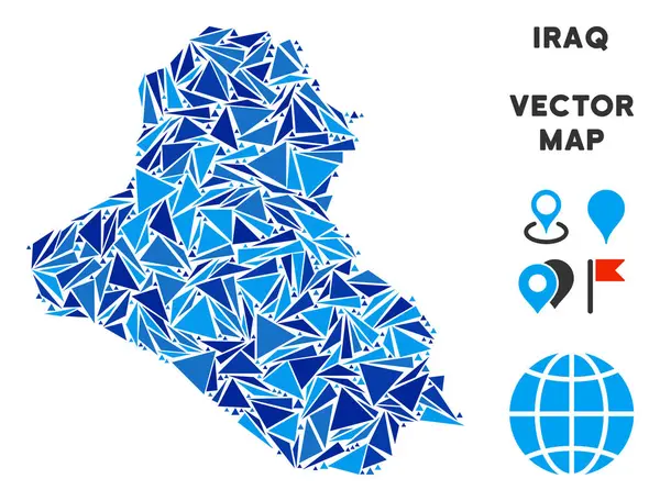 Mavi üçgen Irak Haritası