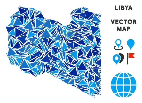 Mavi üçgen Libya Haritası