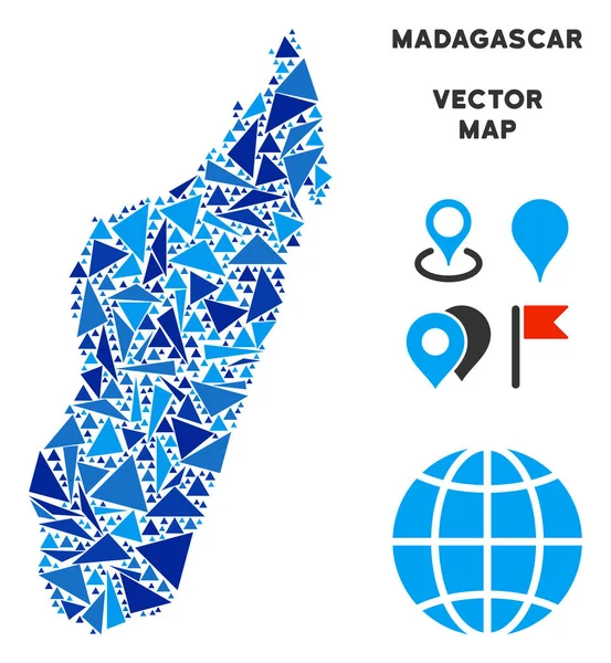 Mavi üçgen Madagaskar Adası Haritası