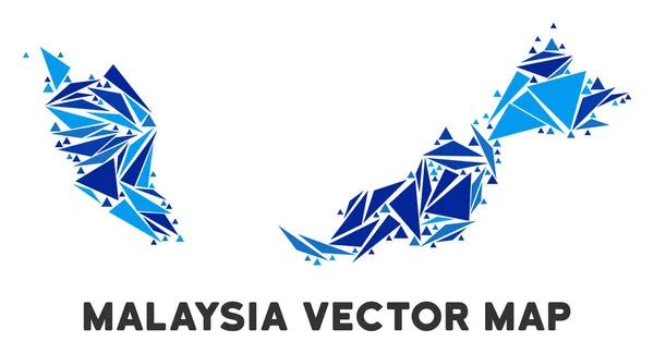 Голубой треугольник карта Малайзии — стоковый вектор
