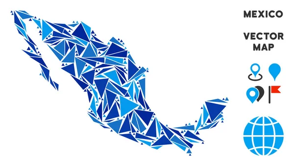 Mapa del Triángulo Azul México — Vector de stock