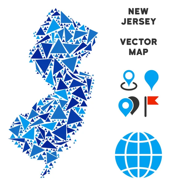 Mavi üçgen yeni Jersey eyalet harita