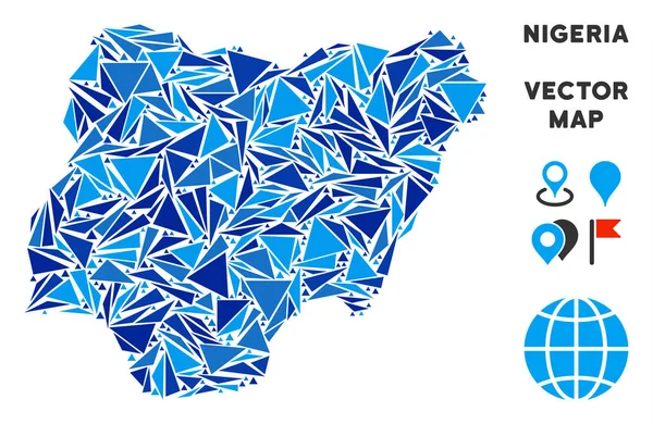 Mavi üçgen Nijerya Haritası