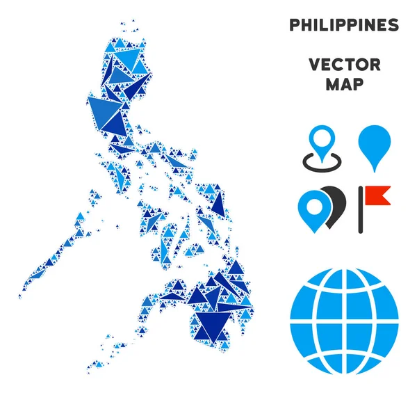 Mavi üçgen Filipinler Haritası