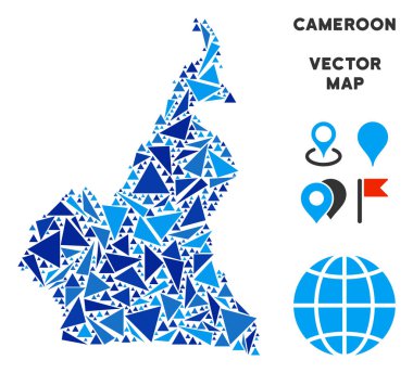 Mavi üçgen Afrika Kamerun Haritası