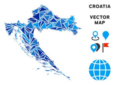 Mavi üçgen Hırvatistan haritası