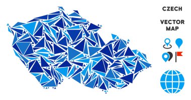 Mavi üçgen çek harita