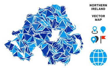Mavi üçgen Kuzey İrlanda Haritası