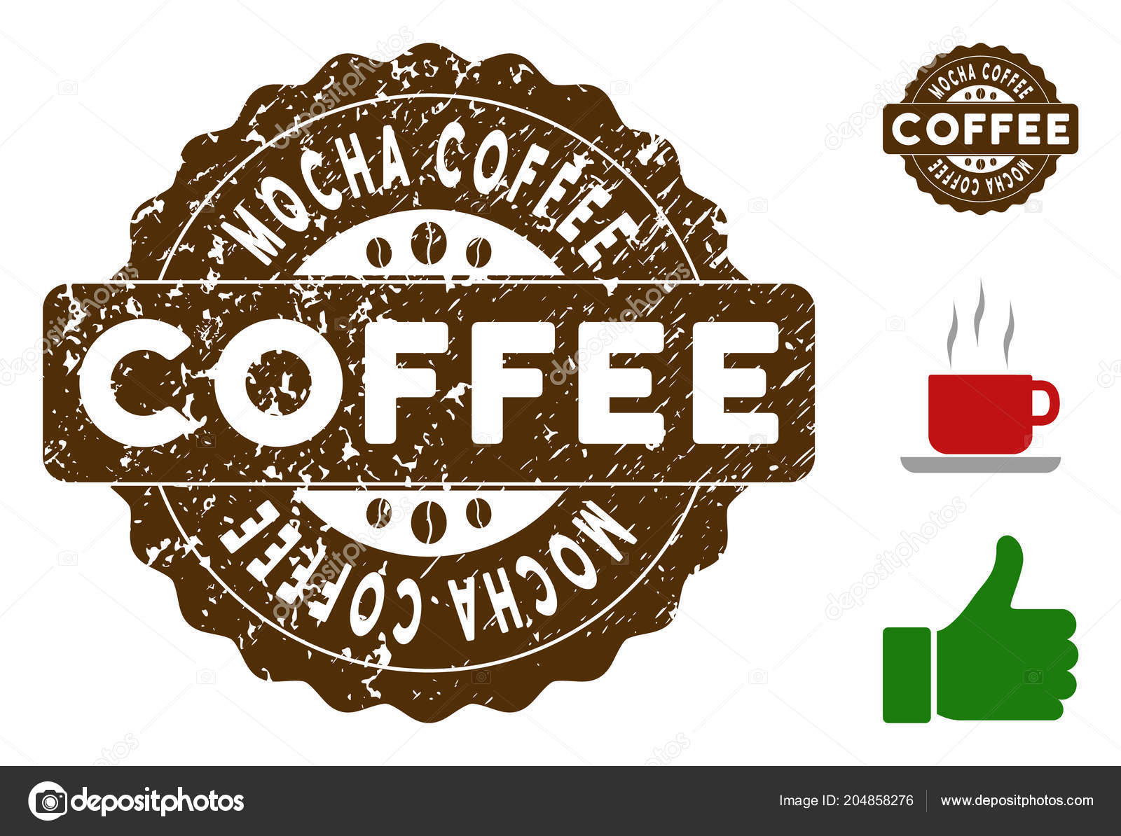 Mocha Coffee Quality Medallion Stamp Vector Seal With Grunge Effect And Color For Rubber Stamps Imitations Brown Mocha Coffee Quality Medallion Stamp Vector Seal With Grunge Effect And Color For Rubber Stamps Imitations Brown