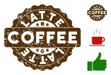 Grunge tarzı ile latte Ödülü damgası