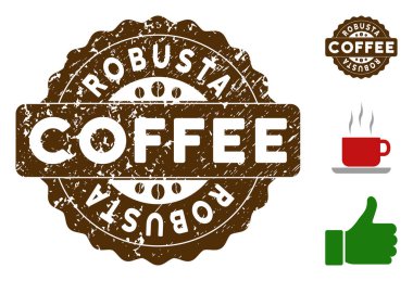 Robusta rozet damga ile çizilmiş doku