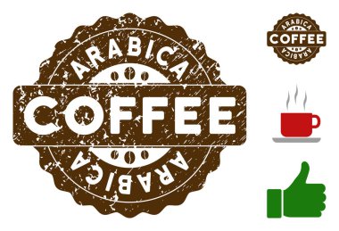 Arabica rozet damga ile çizilmiş etkisi