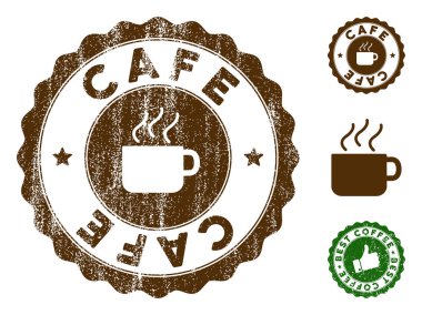 Cafe damga mühür ile çizilmiş doku