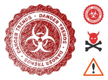 Biohazard Danger Trends Seal with Scratched Style clipart