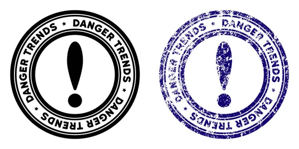 Danger Trends Stamp with Dirty Texture — Stock Vector