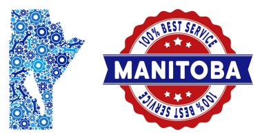 Onarım araçları mozaik Manitoba il Haritası
