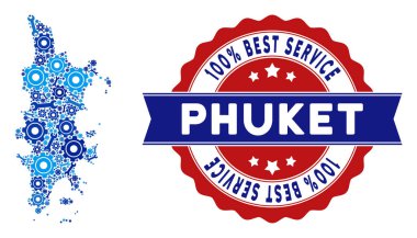 Hizmet araçları kompozisyon Phuket Haritası