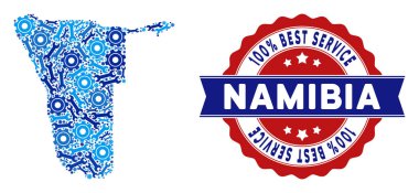 Onarım araçları kompozisyon Namibya Haritası