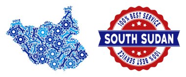 Hizmet araçları kolaj Güney Sudan Haritası
