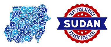 Hizmet araçları kolaj Sudan Haritası